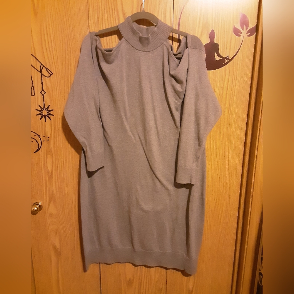 Torrid Gray Cold Shoulder Sweater Top